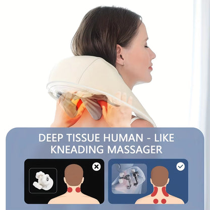 20W Wireless Massager Relief Massage Trapezius Muscle Relaxation Deep Shiatsu Simulated Human Hand Kneading Neck Electric