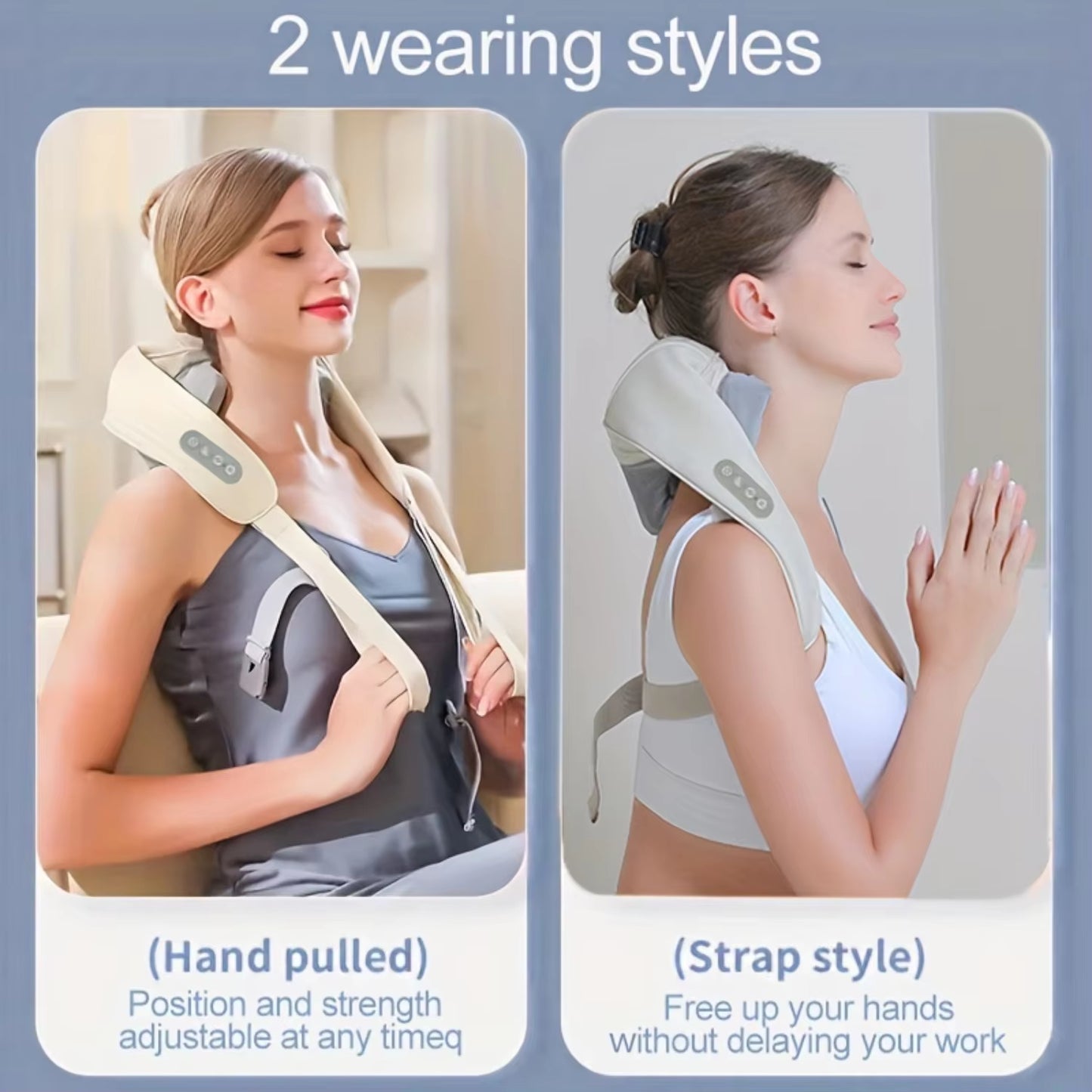 20W Wireless Massager Relief Massage Trapezius Muscle Relaxation Deep Shiatsu Simulated Human Hand Kneading Neck Electric